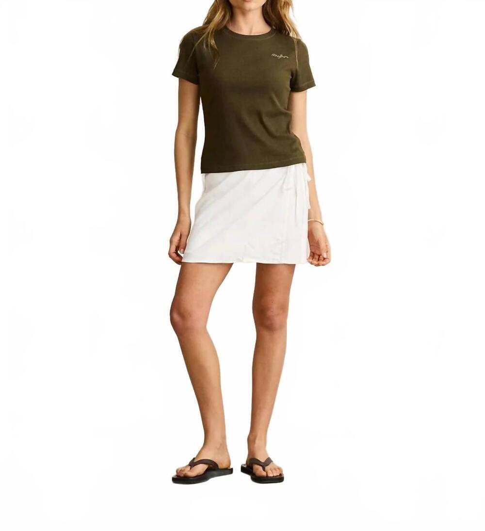 NEW RHYTHM. louise wrap mini skirt in white